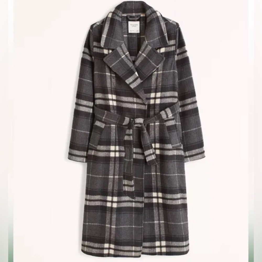 Abercrombie & Fitch wool plaid coat
